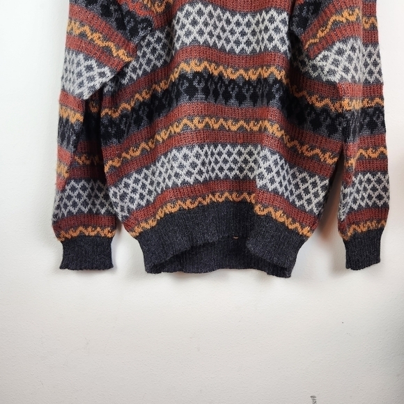 Alpaca connection Peru Pullover Sweater Size Large unisex grandpa Alpaca Blend - Picture 5 of 5